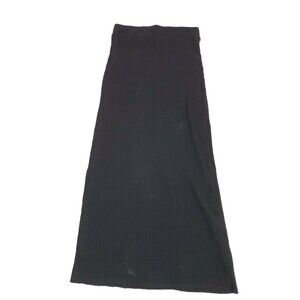 Zara Women's Ribbed Midi Skirt Black Size M